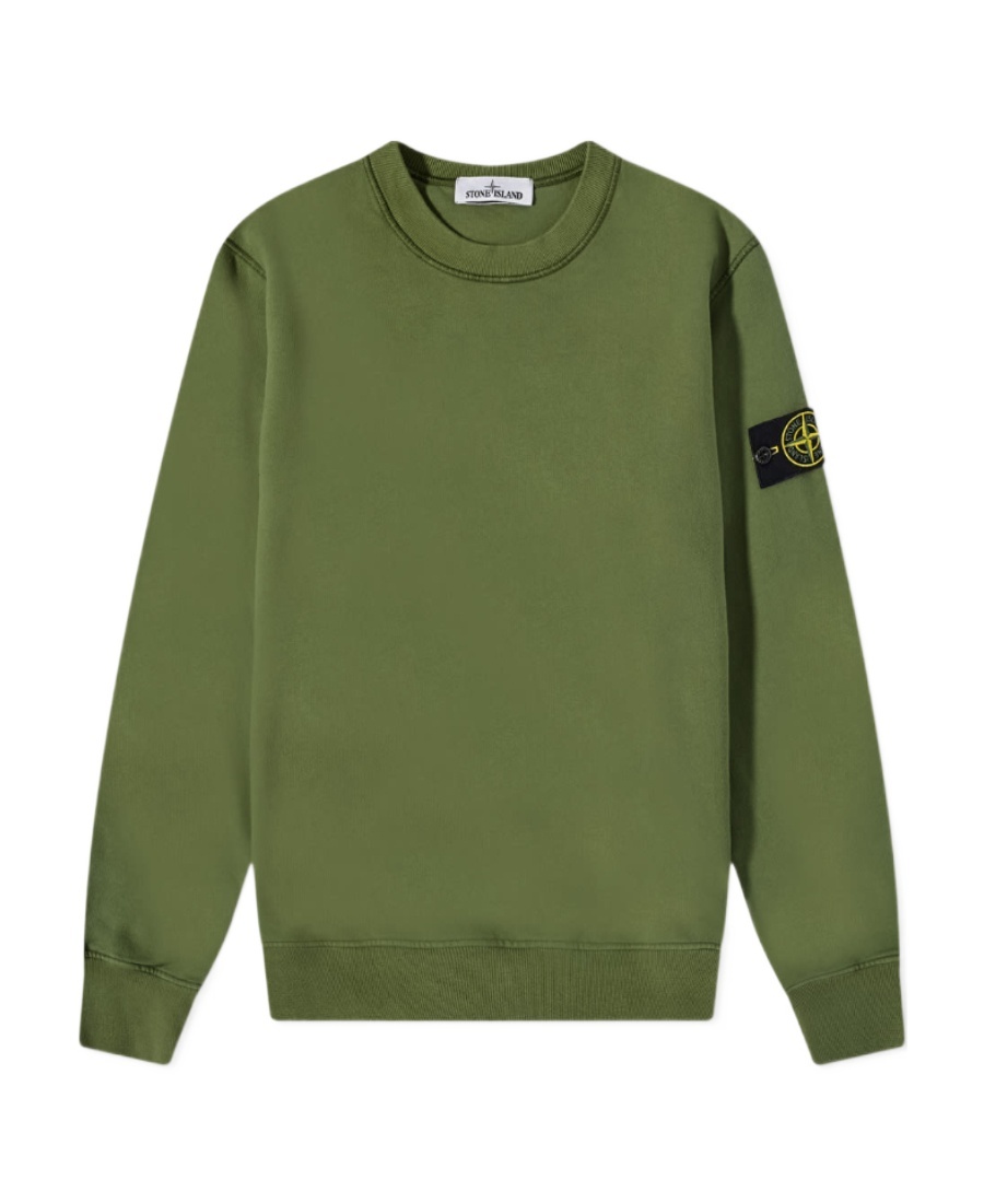 Stone Island Compass-patch Cotton Sweatshirt In Green