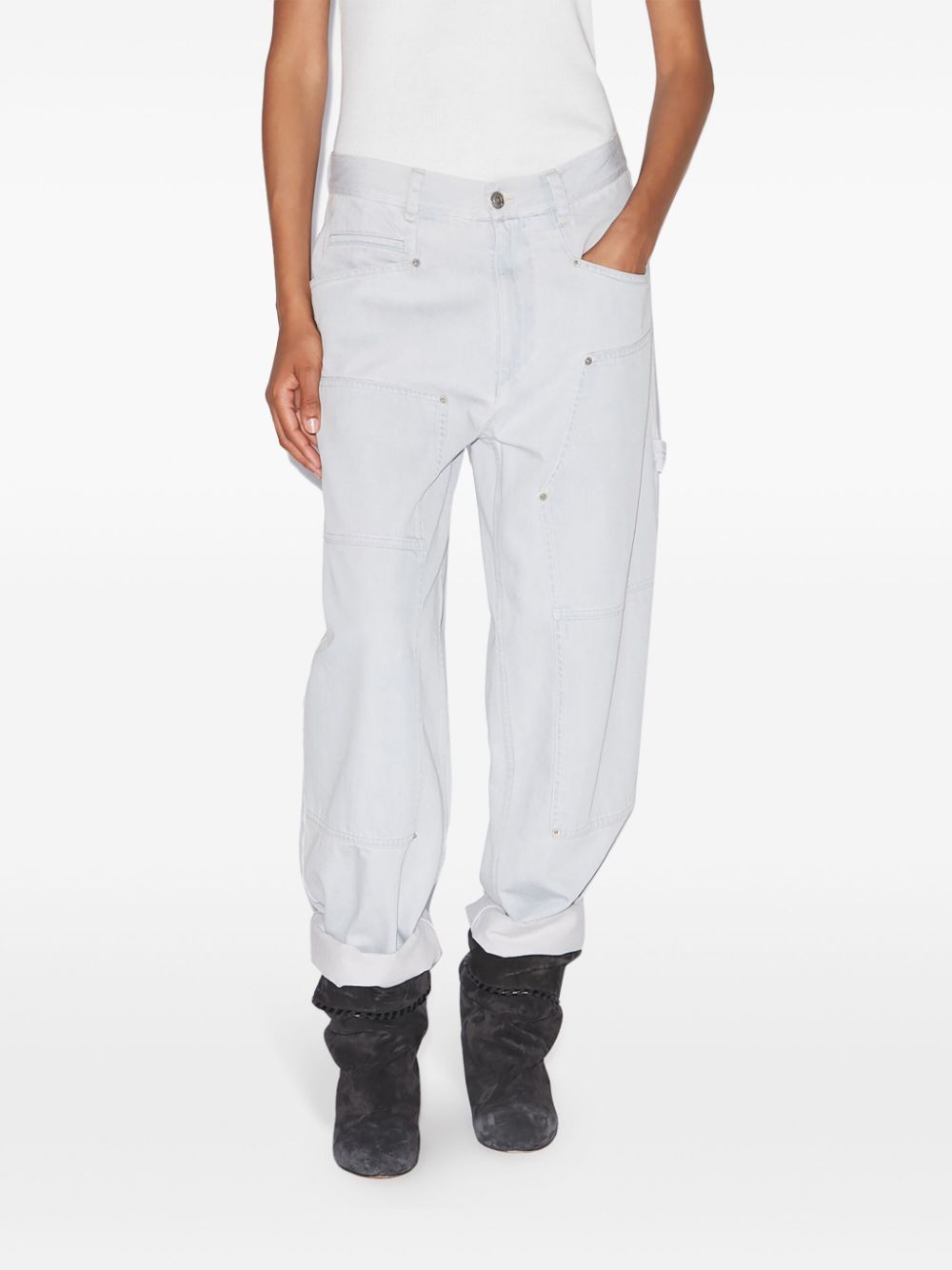 Isabel Marant Étoile Ophra Loose Fit Fine Denim Jeans In White