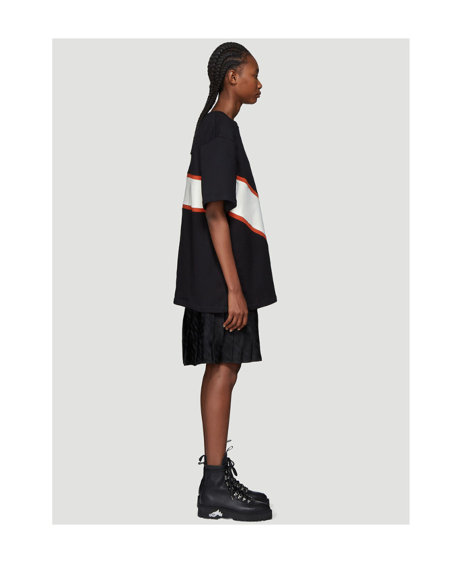Off-white Contrasting Panels T-shirt Dress In Black