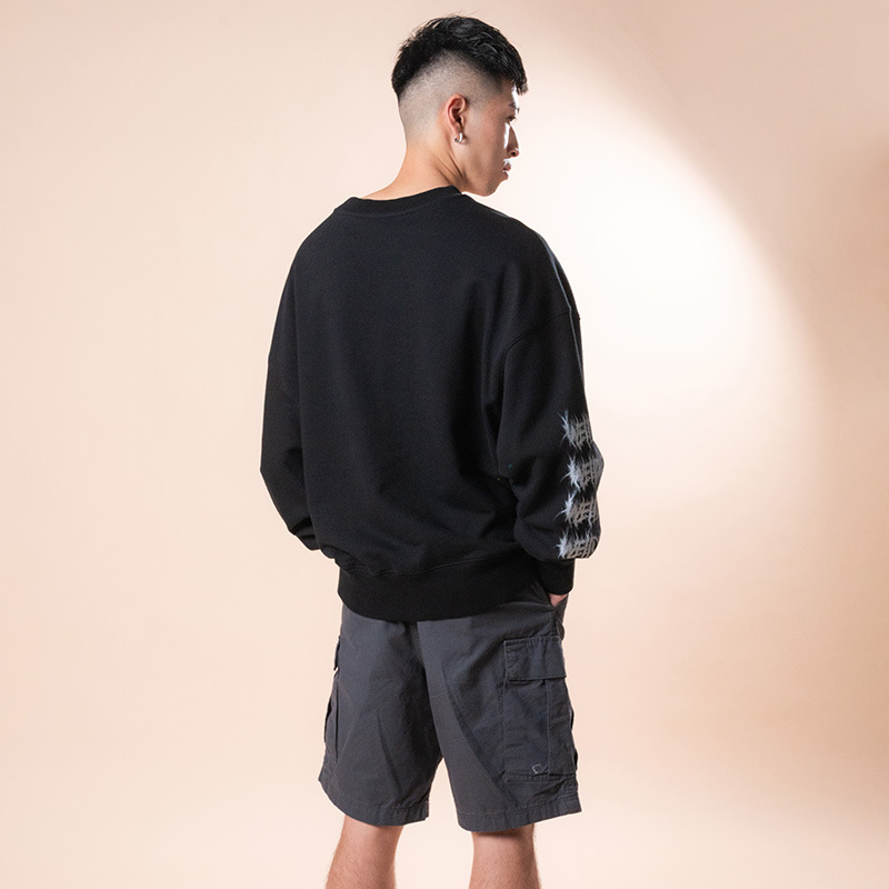 We11 Done Graphic-print Cotton Sweatshirt In Black