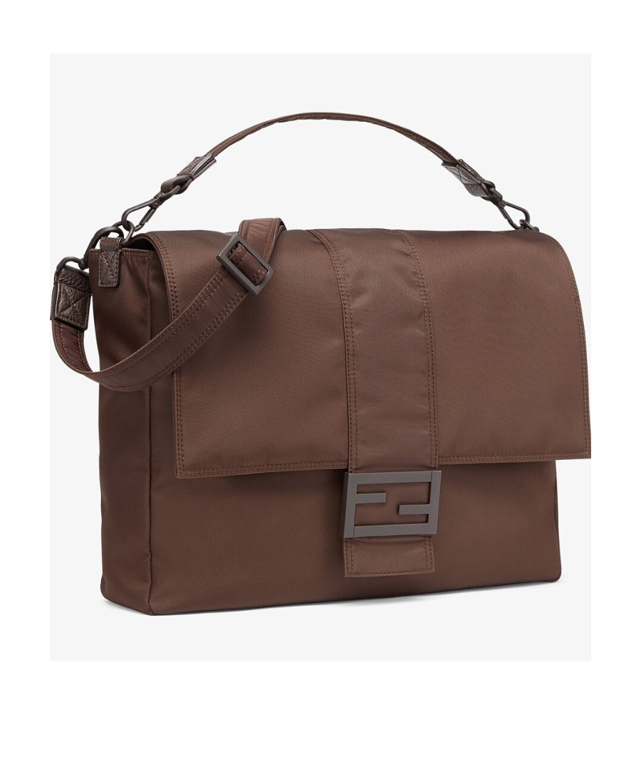 Shop Fendi Baguette Large Messenger Bag In Brown