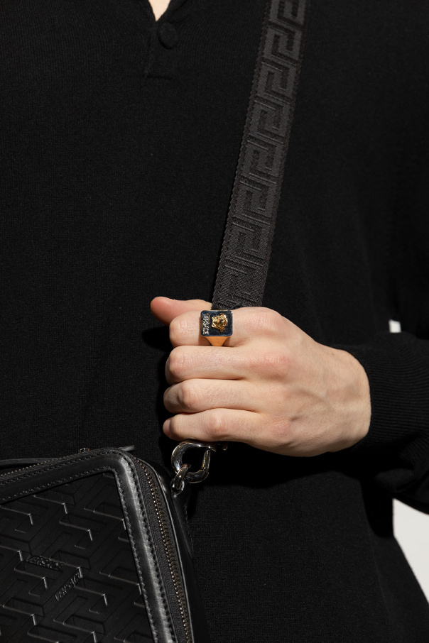 Versace Medusa Signet Ring In White