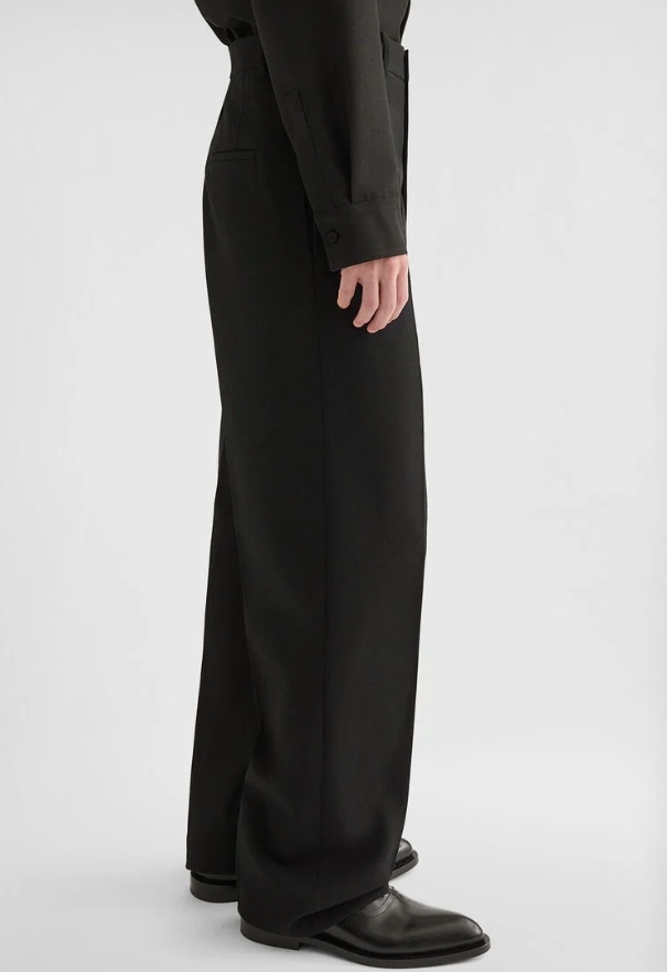 Jil Sander Pressed-crease Wool Trousers In Black