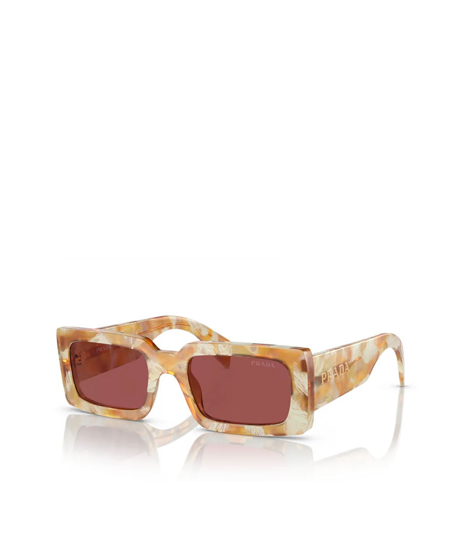 PRADA LOGO-PRINT RECTANGLE-FRAME SUNGLASSES