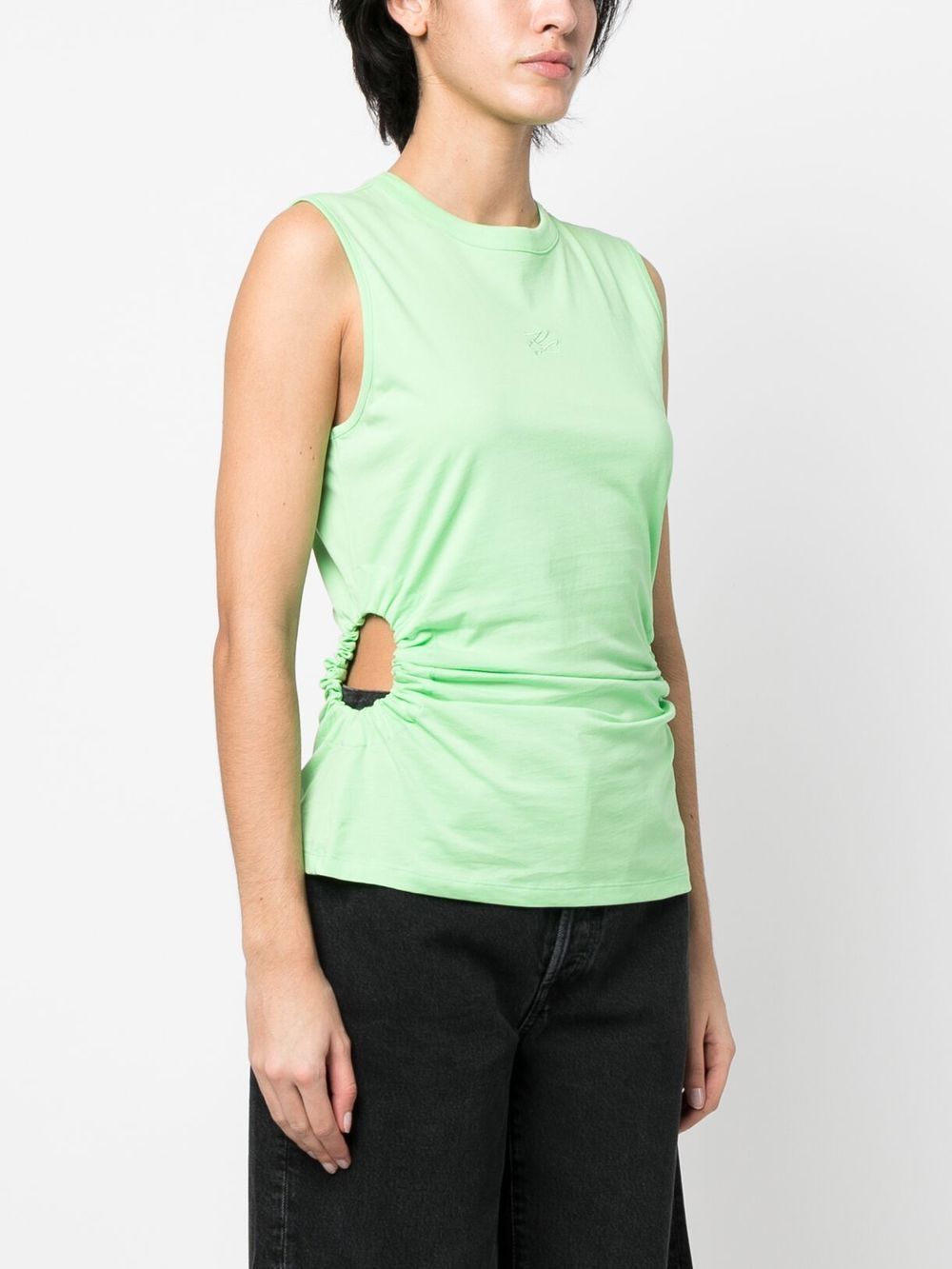 Shop Karl Lagerfeld Cut-out Tank Top In Green
