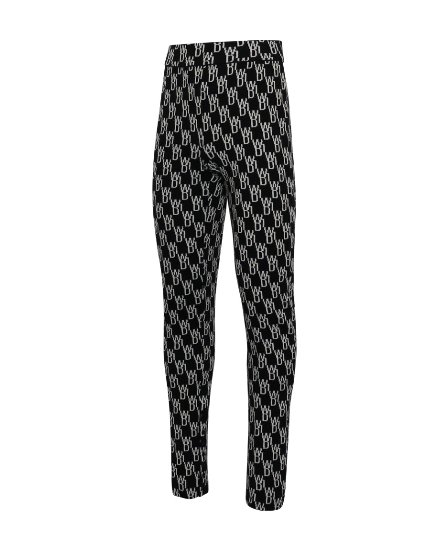 We11 Done Monogram Knitted Trousers In Black