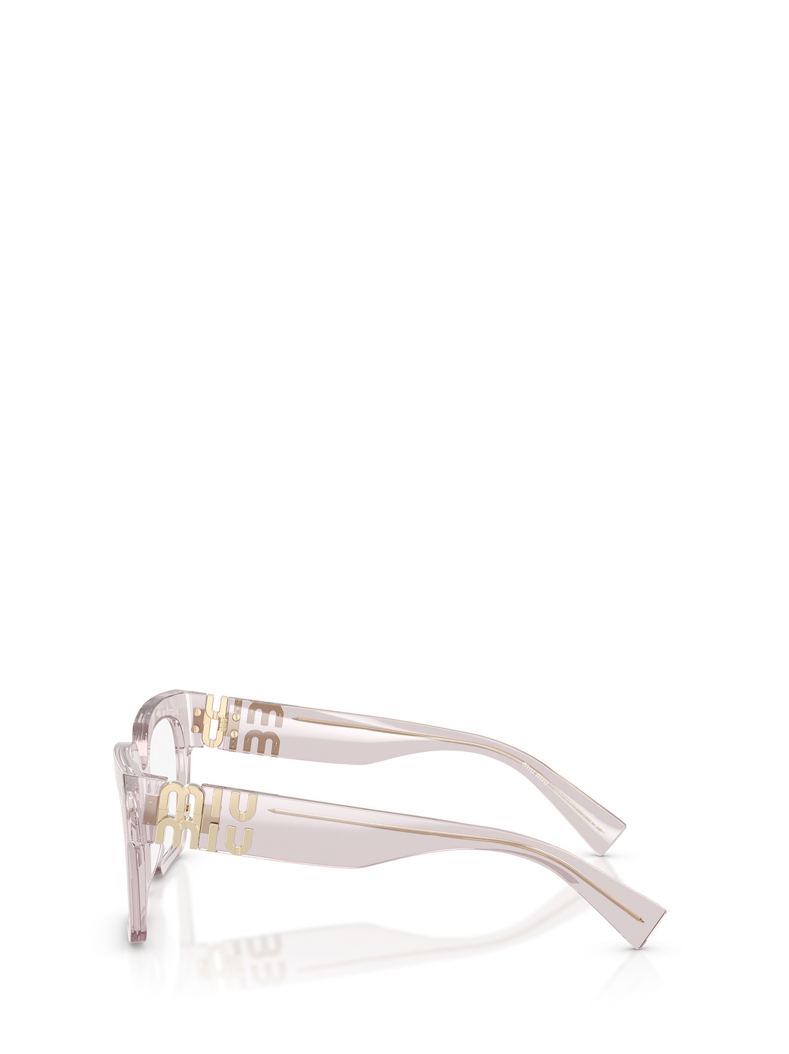Miu Miu Square-frame Logo-detail Glasses In Pink