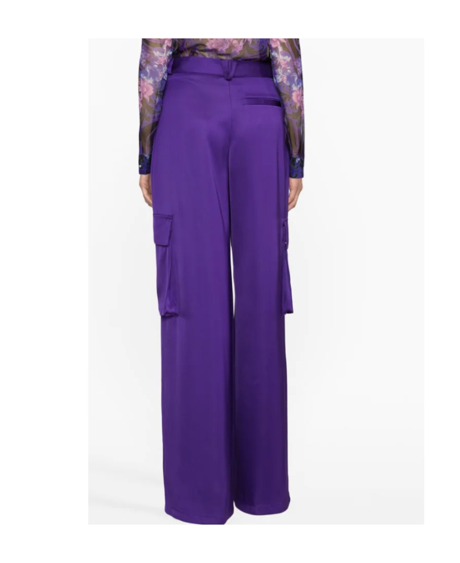 Versace Duchesse Viscose Informal Wide-leg Cargo Pant In Purple