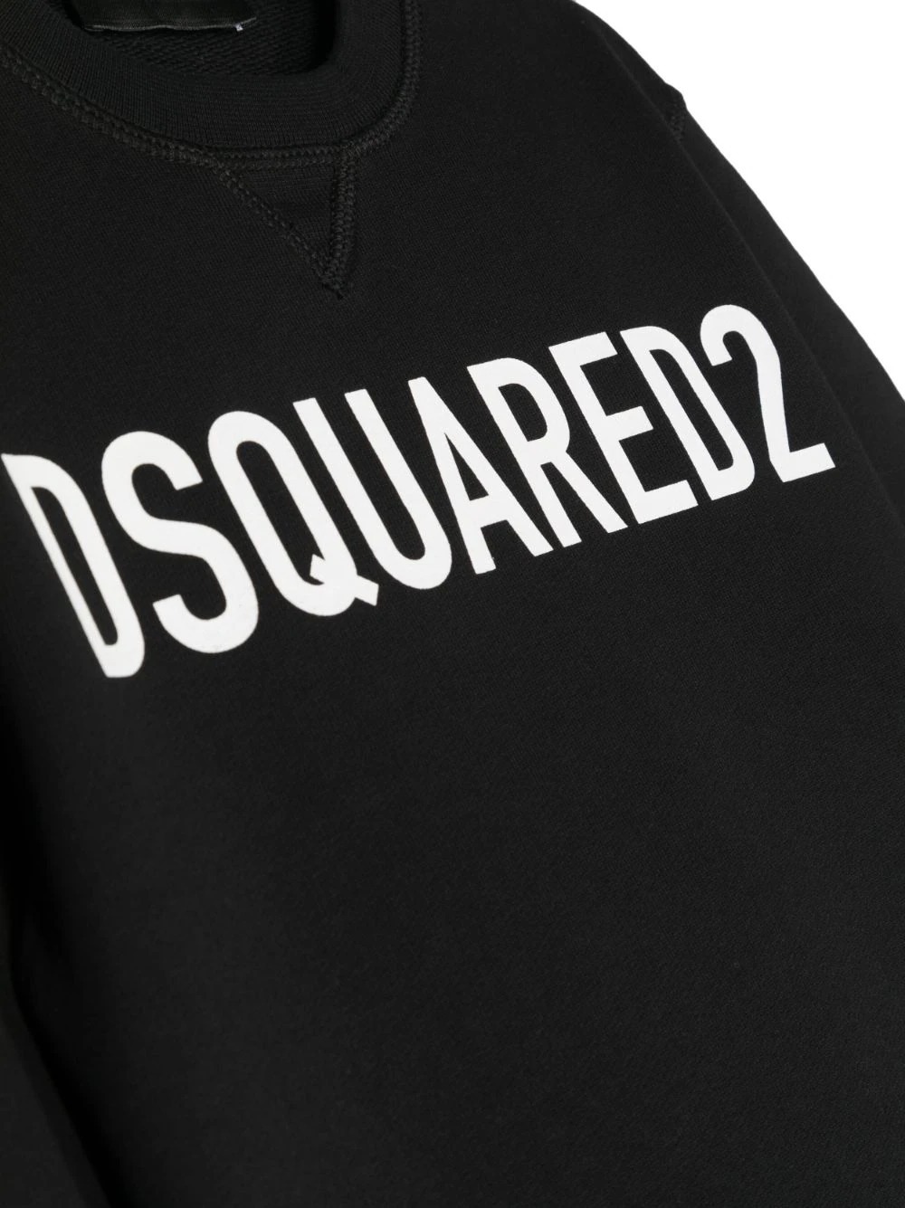 Dsquared2 Felpa Girocollo In Cotone Biologico Con Logo In Black