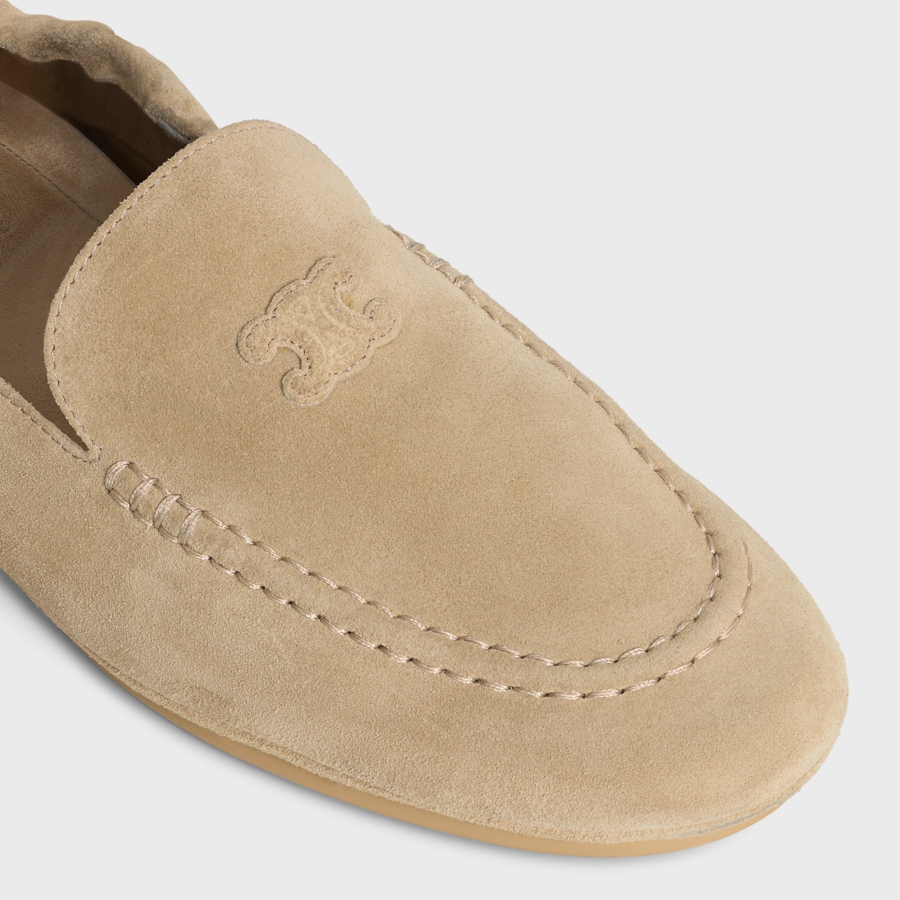 Celine Adam Loafer In Suede Calfskin In Brown