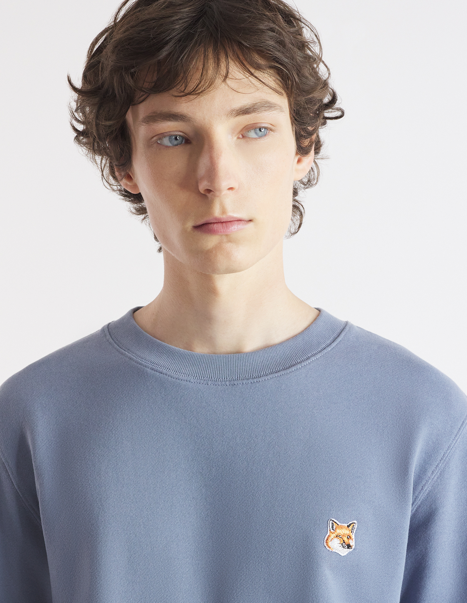 Maison Kitsuné Fox Head Patch Regular Sweater In Blue