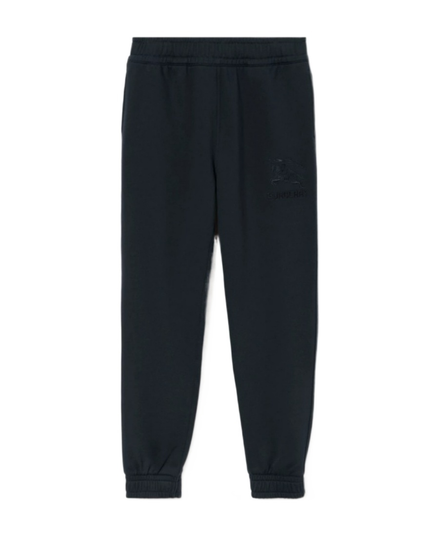Burberry Ekd-embroidered Cotton Track Pants In Black