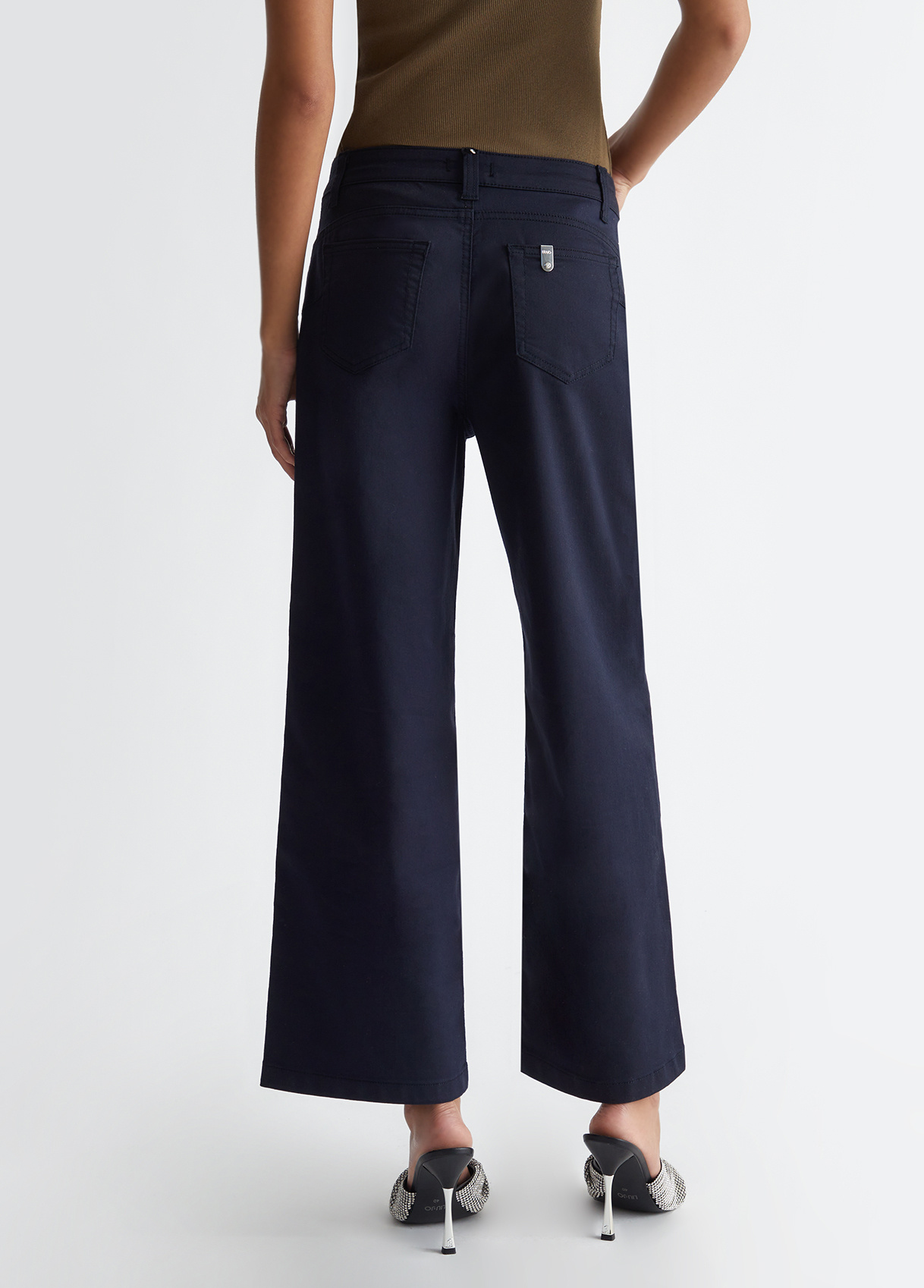 LIU •JO FLARE-LEG CROPPED TROUSERS 