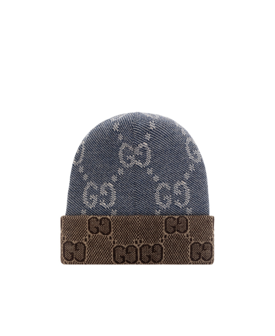 Gucci Gg-jacquard Wool Beanie In Black