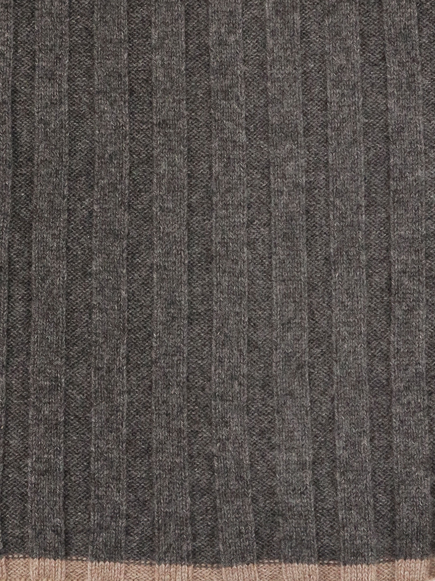 Brunello Cucinelli Ribbed Cashmere Scarf Two-tone Profile In Gray