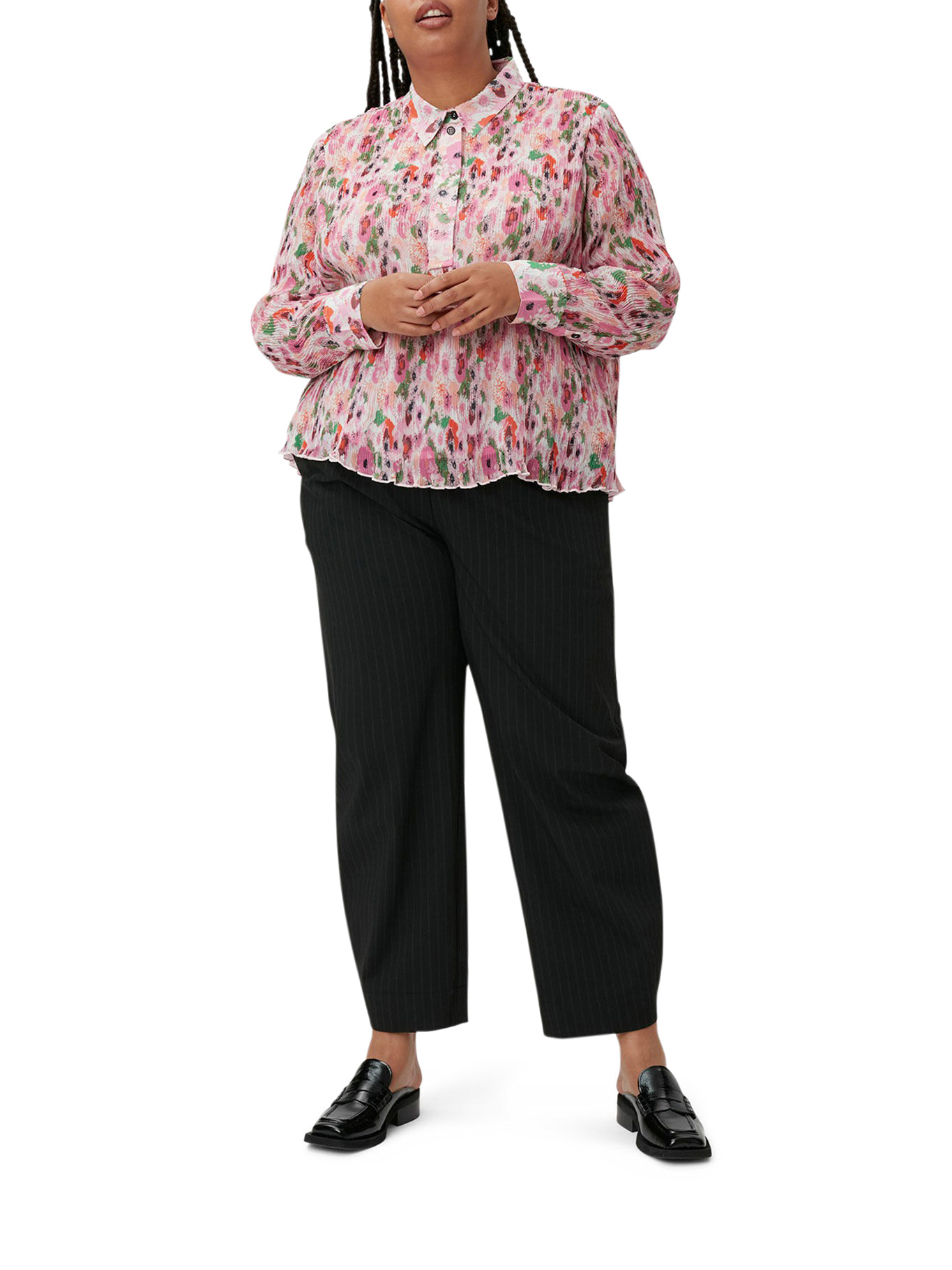Ganni Floral-print Shirt In Pink