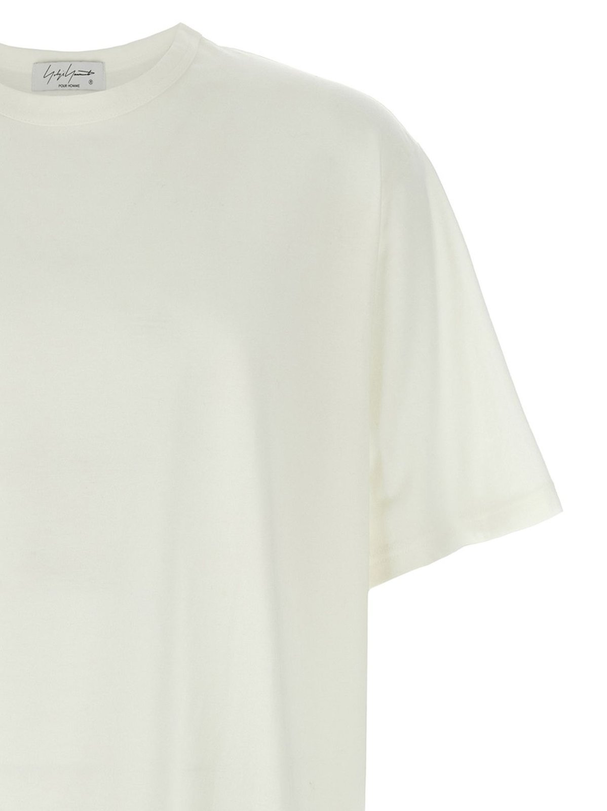 Yohji Yamamoto Crew Neck Graphic Print Short Sleeves T-shirt In Neutral