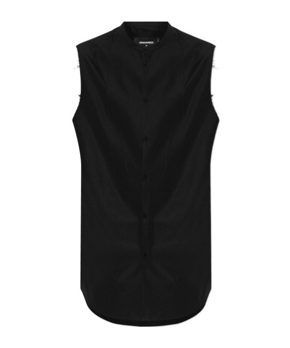 Dsquared2 Cotton Sleeveless Shirt In Black