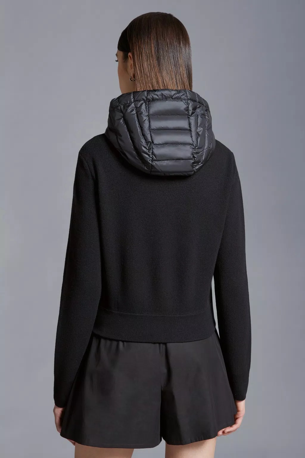 Moncler Padded Zip-up Hoodie In Black