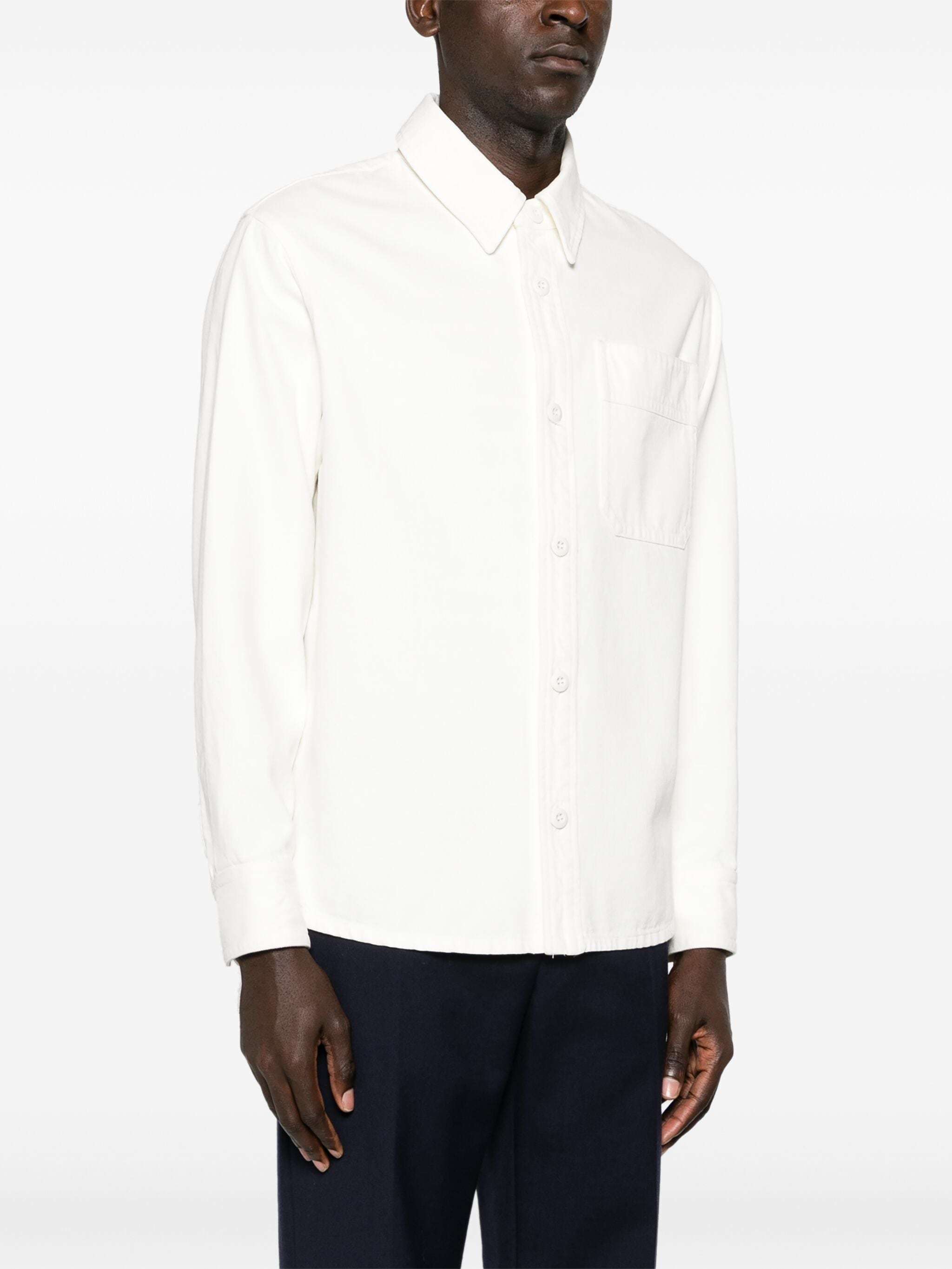 Apc A.p.c. Surchemise Basile Brodee Poitrine In White