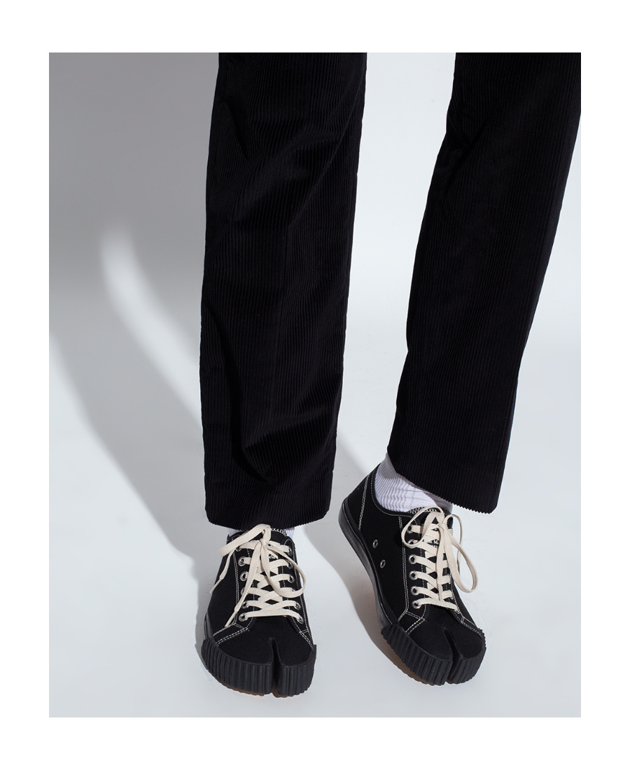 Maison Margiela Tabi Split-toe Cotton-canvas Trainers In Black