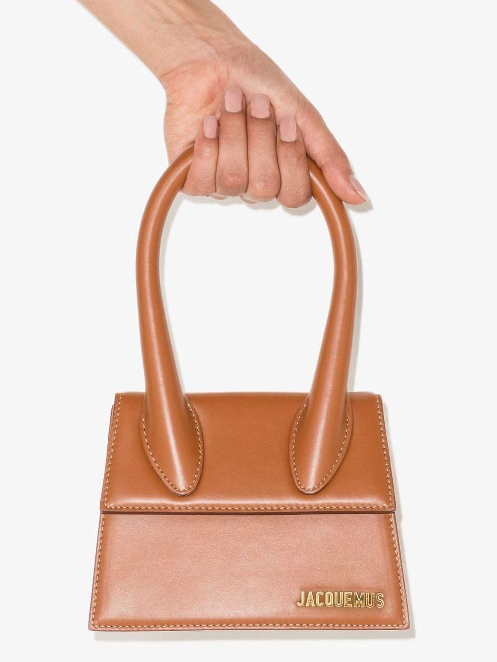 Jacquemus Logo Strap Satchel In Brown