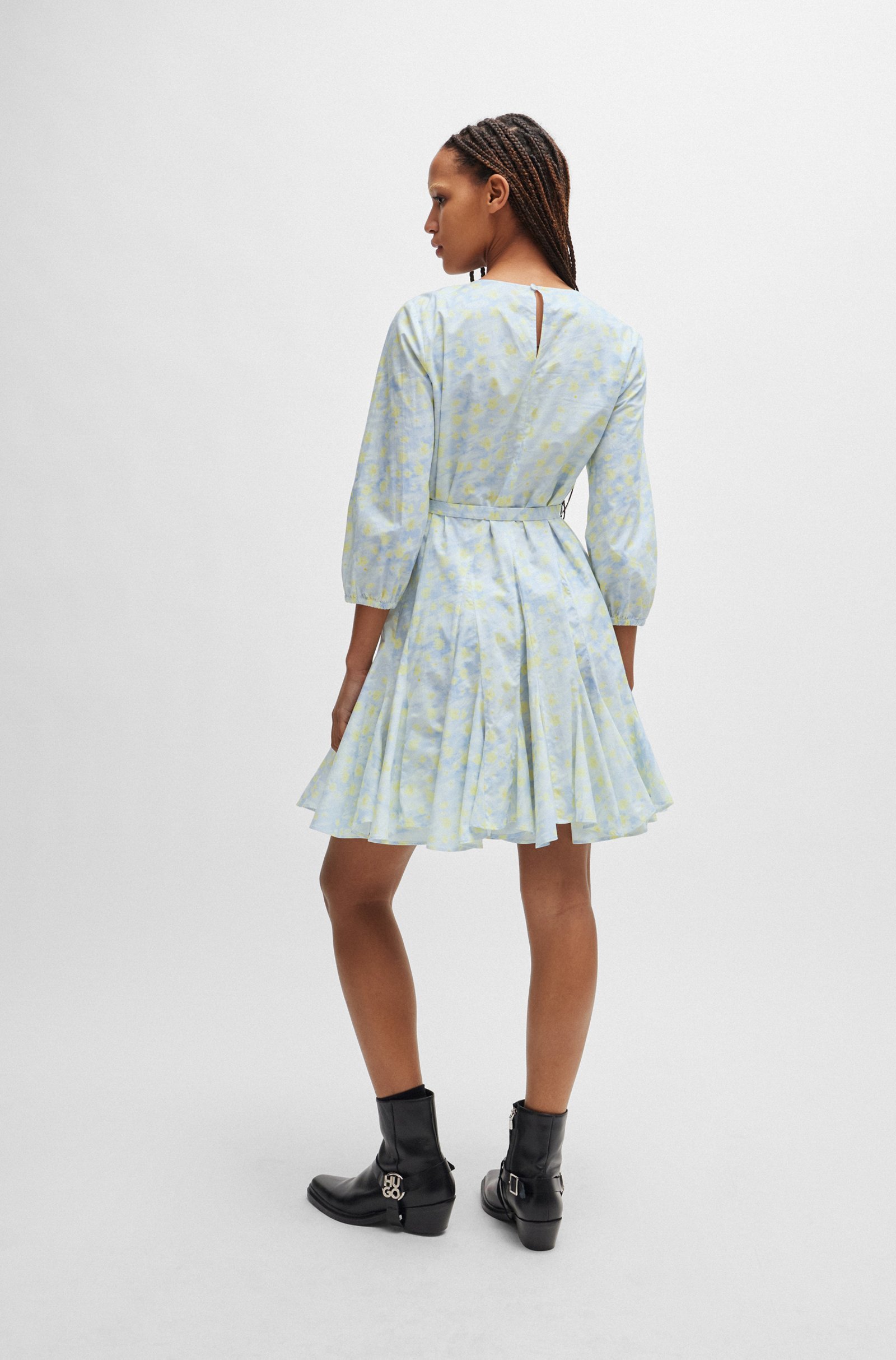 Hugo Boss Lotus Leaf Edge Dress In White