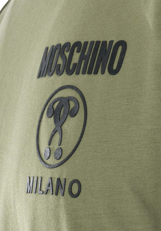 Moschino Double Question Mark Cotton T-shirt In Green