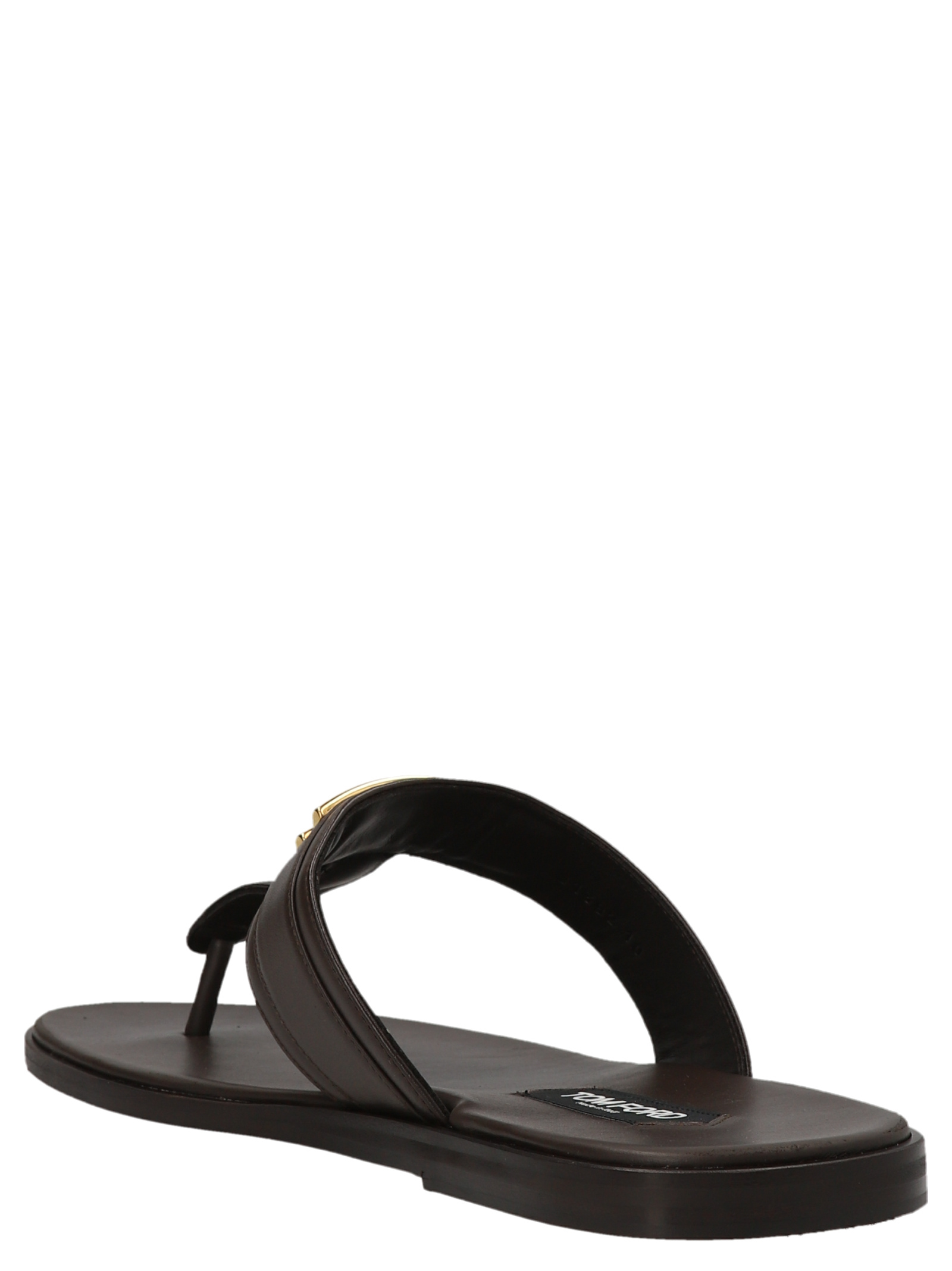 Tom Ford Logo Slippers In Black