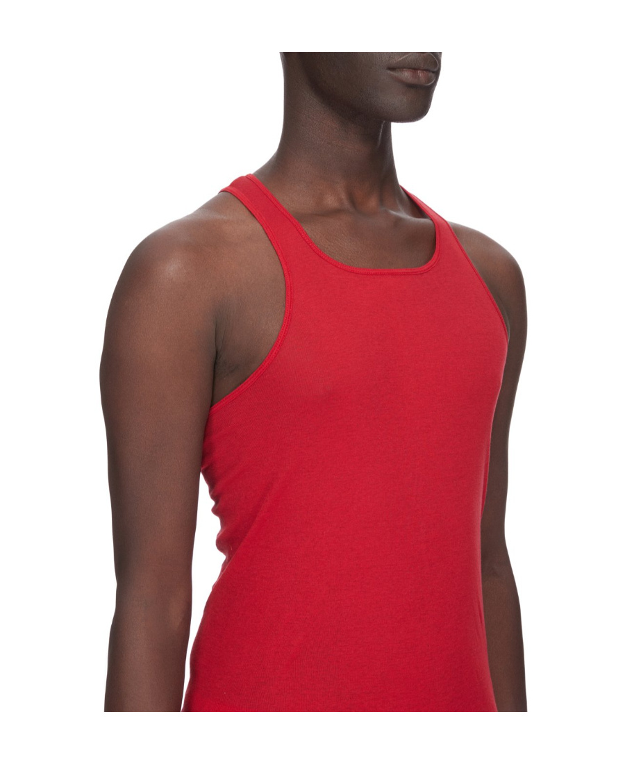 Rick Owens Longline Cotton Tank Top In Red