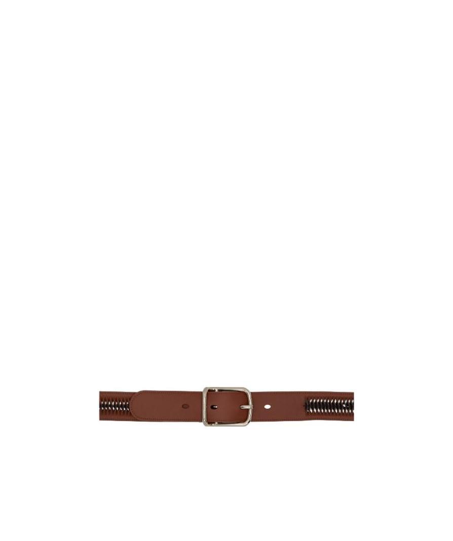 Chloé Stitched Calf Leather Belt In Brown