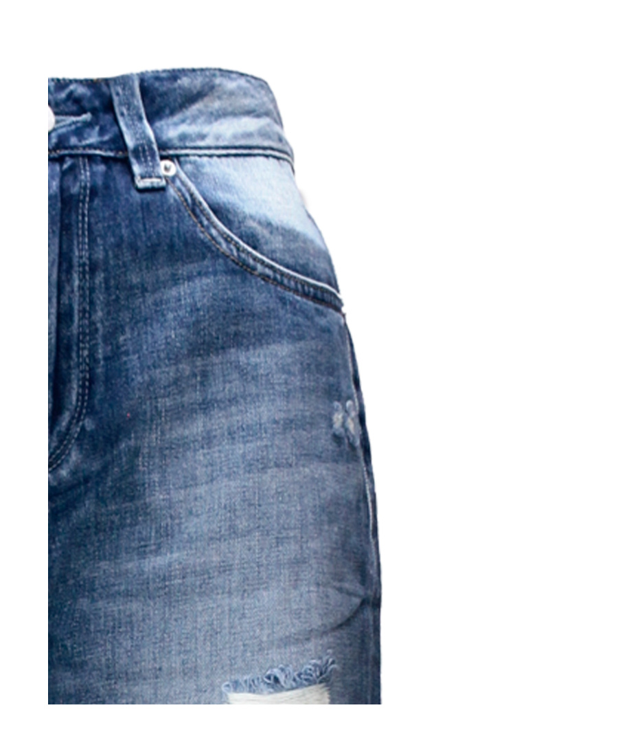 Liuregali Faded Imitation Denim Trousers In Blue