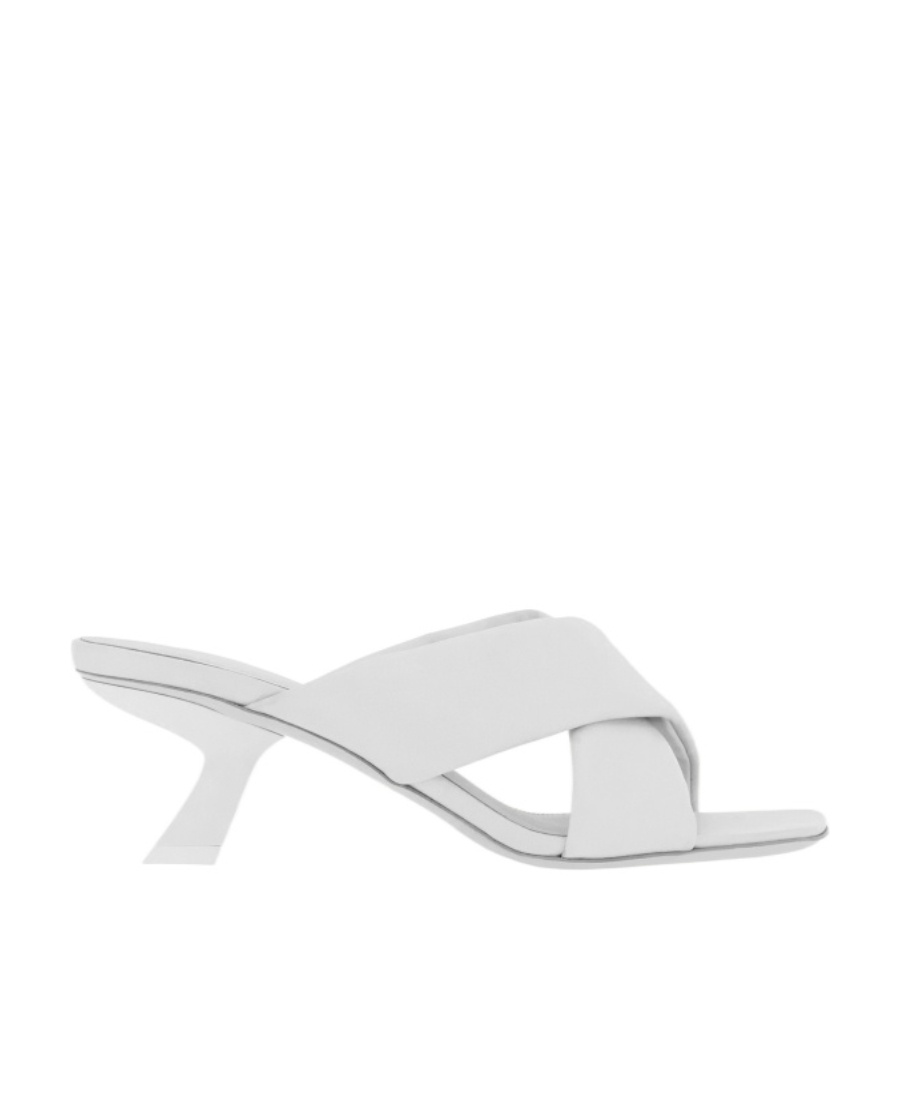 Ferragamo 55mm Crossover-strap Detail Mules In White