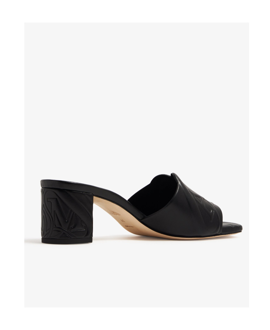 Alexander Mcqueen Seal Leather Sandals In Black
