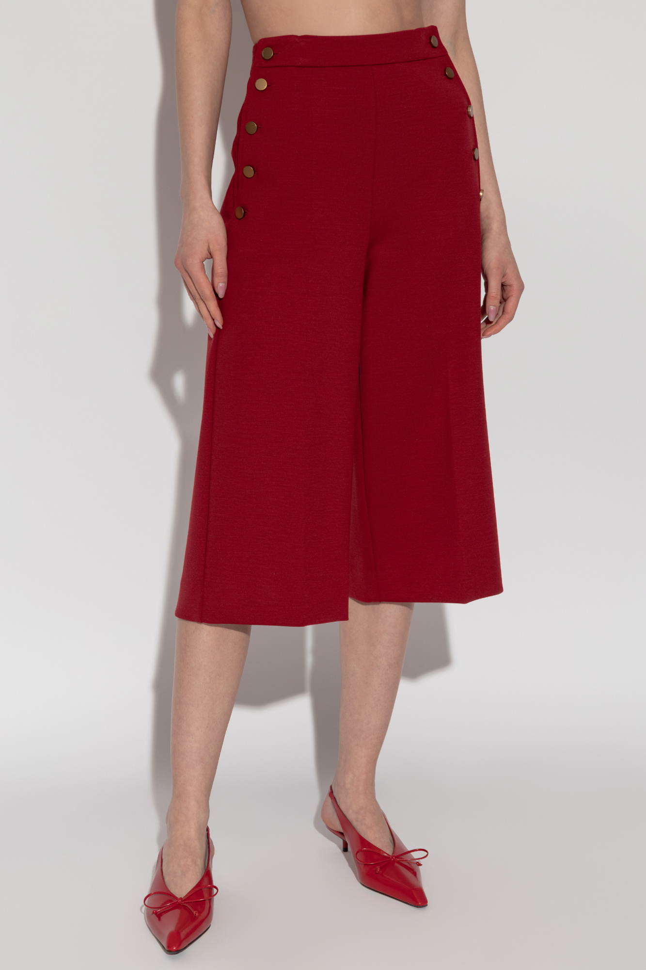 Max Mara Elastic Waist Shorts In Red