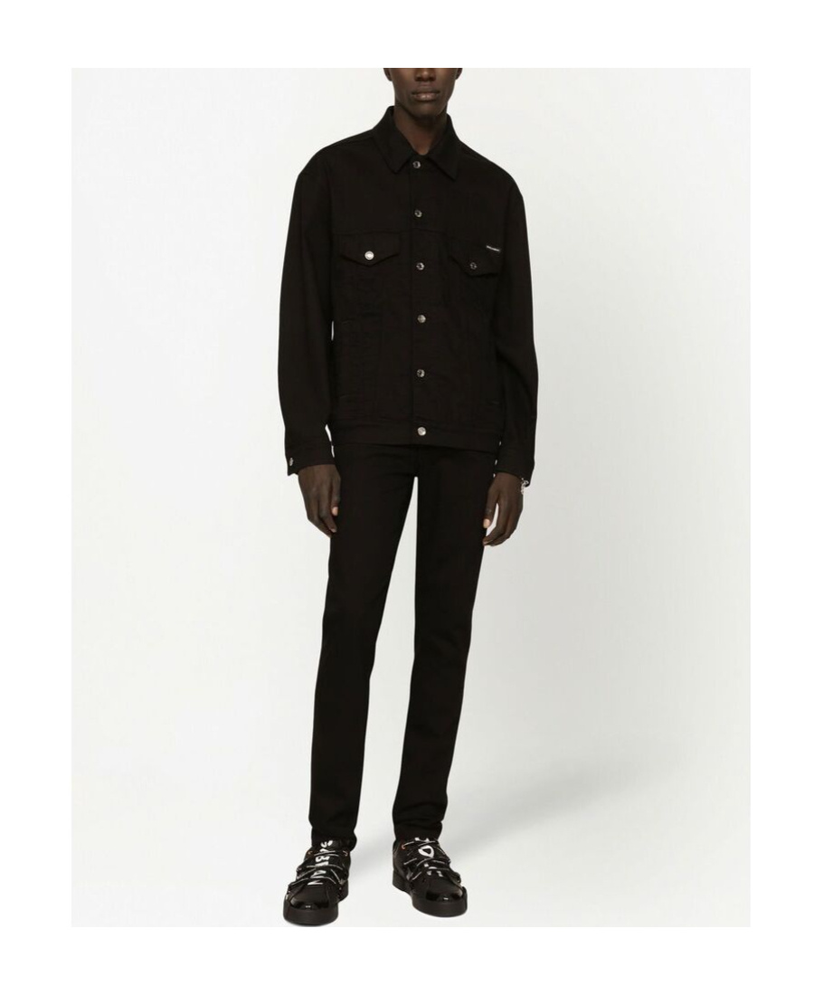 Dolce & Gabbana Black Wash Stretch Denim Jacket In Black