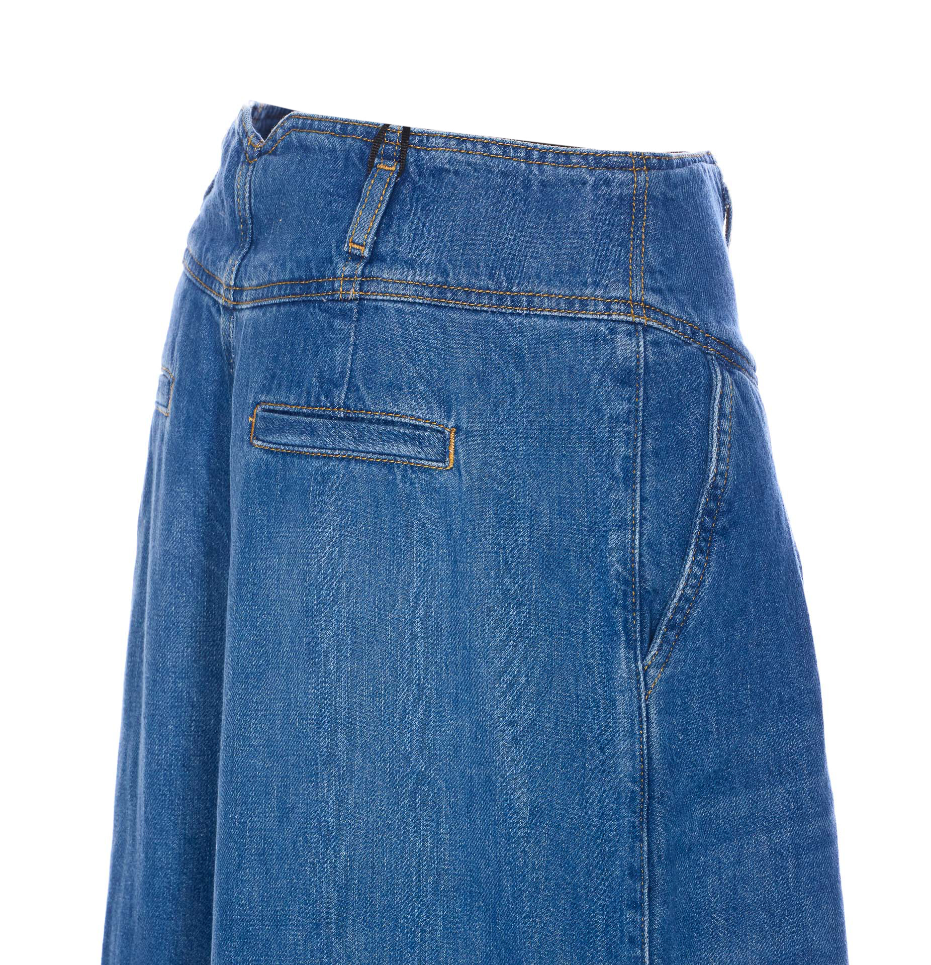 Twinset High Waist Wide-leg Denim Trousers In Blue