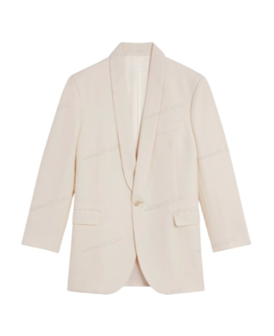 Celine Square Wool And Mohair Suit Jacket In White