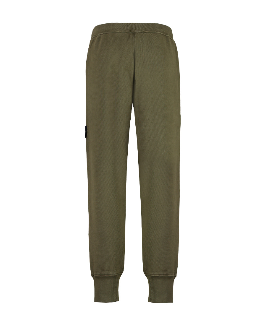 Stone Island Compass-patch Cotton Track Pants In Green