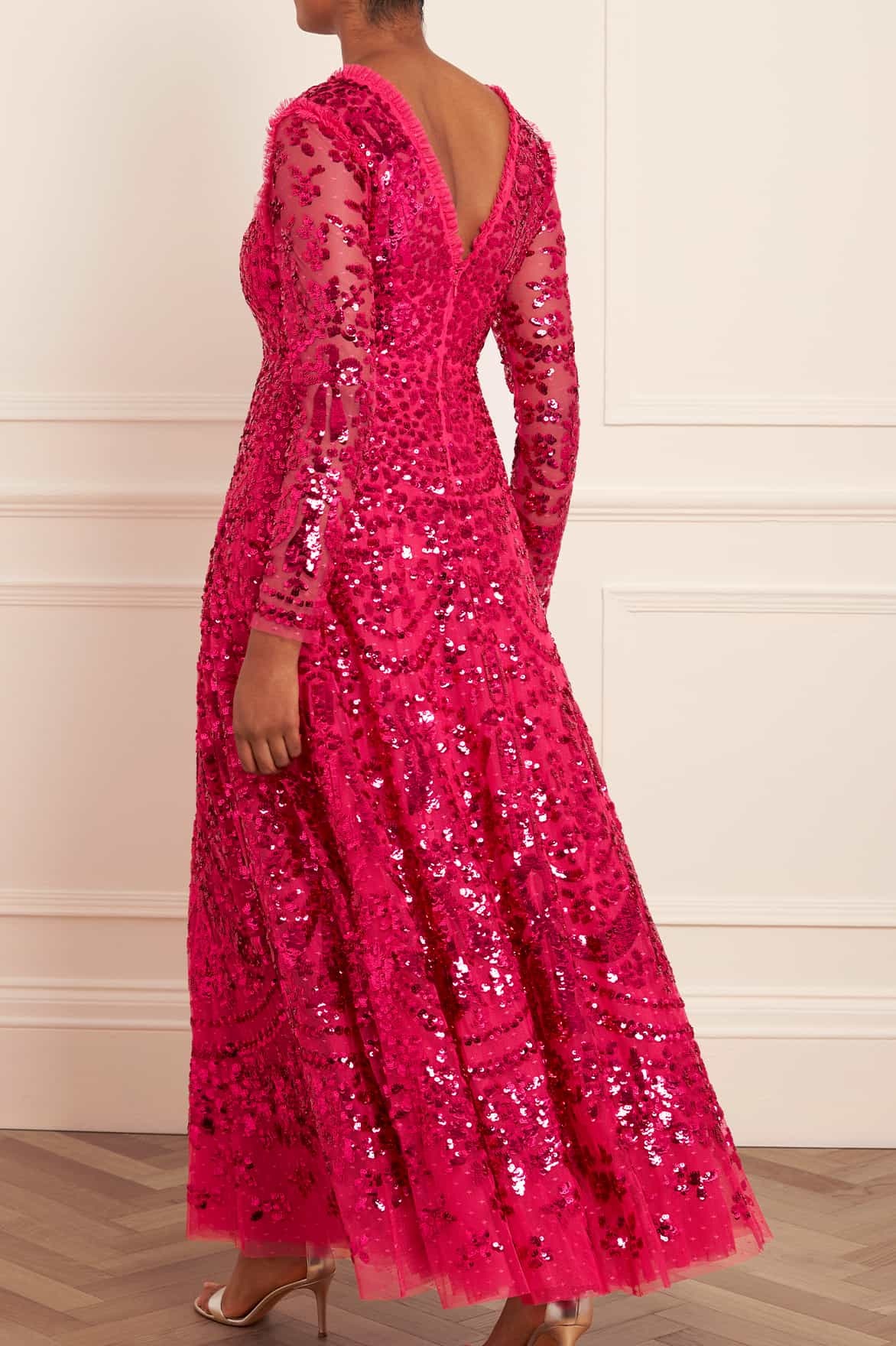 NEEDLE & THREAD CHANDELIER SEQUIN-EMBELLISHED GOWN