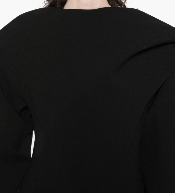 Mugler Scarf Wool Coat In Black