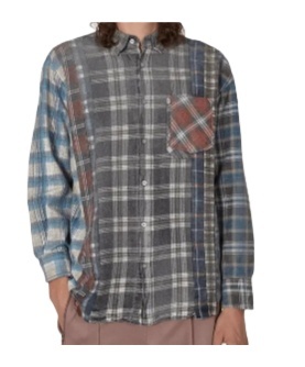 Needles Checkered Shirt In Gray