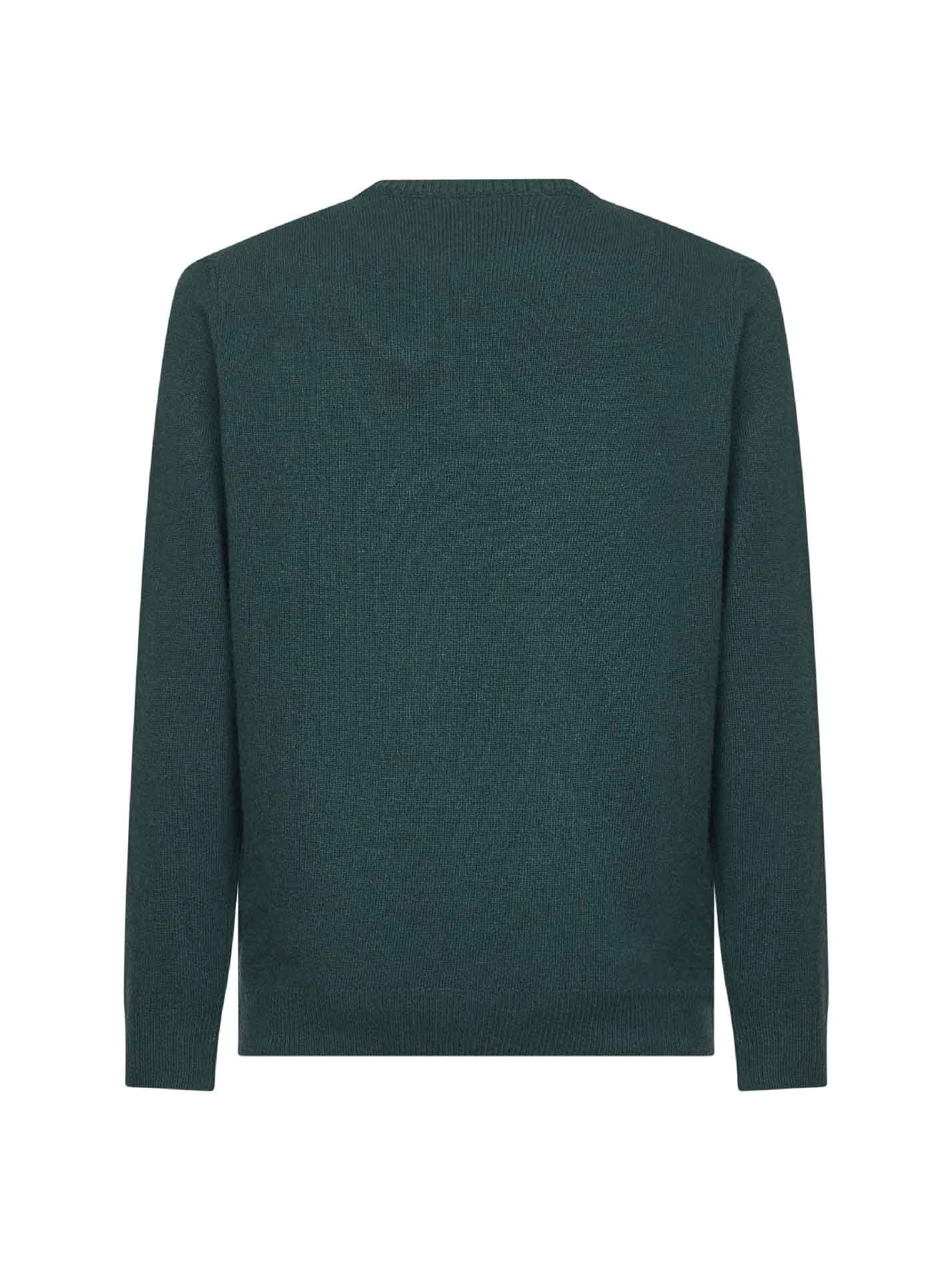 Mc2 Saint Barth Green Heron Embroidered Sweater In Green