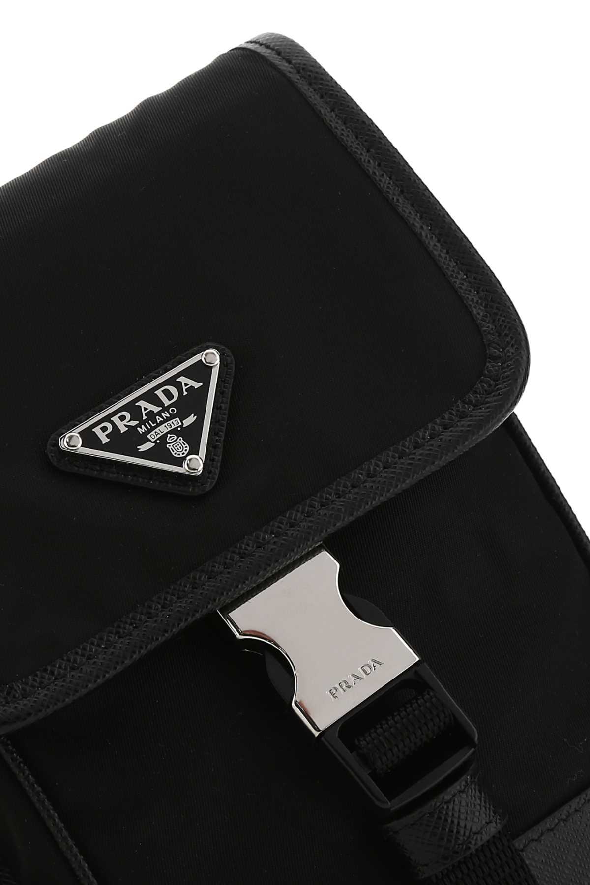 Prada Re-nylon Recycled Nylon Mobile Phone Bag In Black