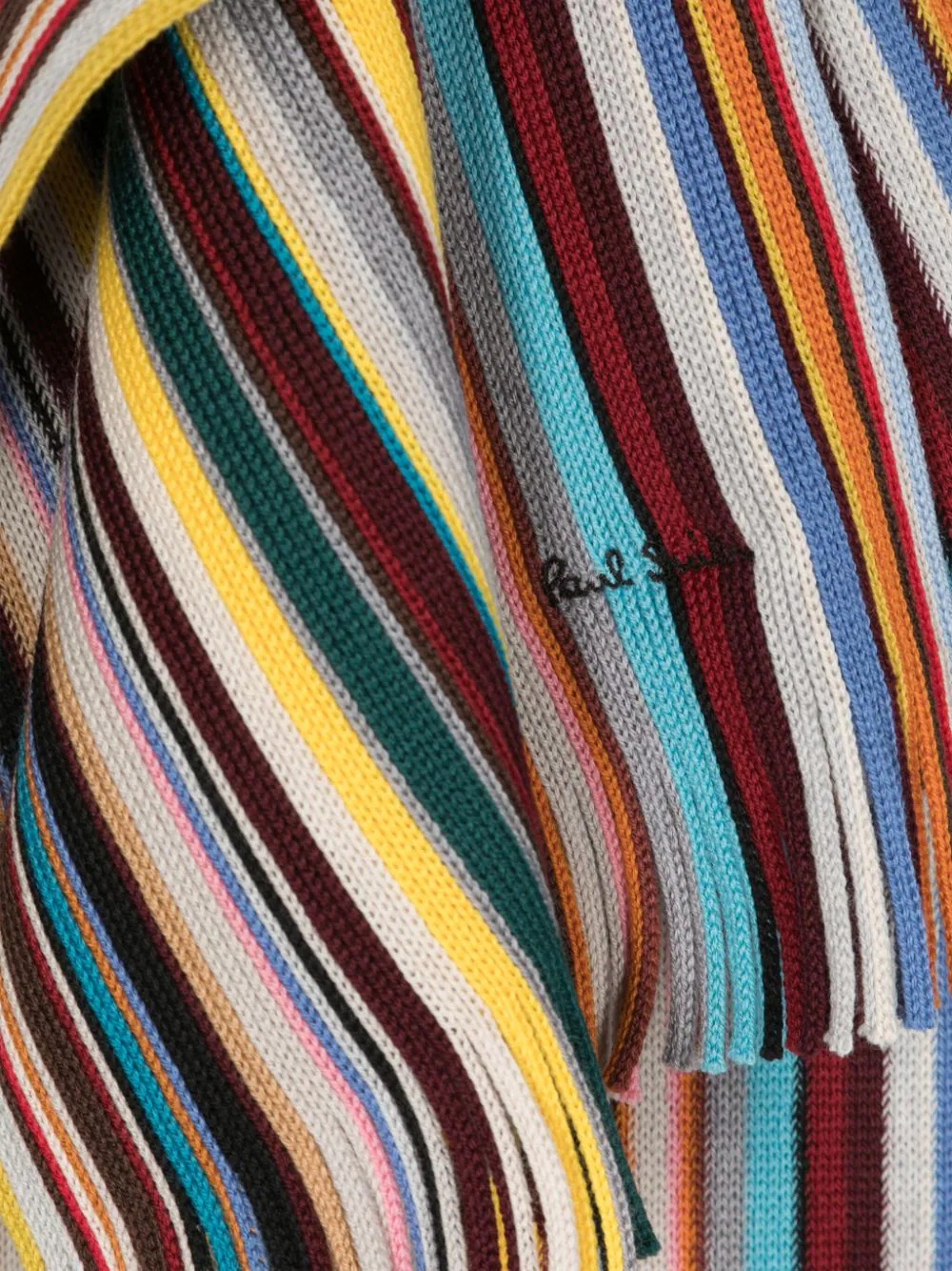 Paul Smith Striped-intarsia Wool Scarf In Multicolor