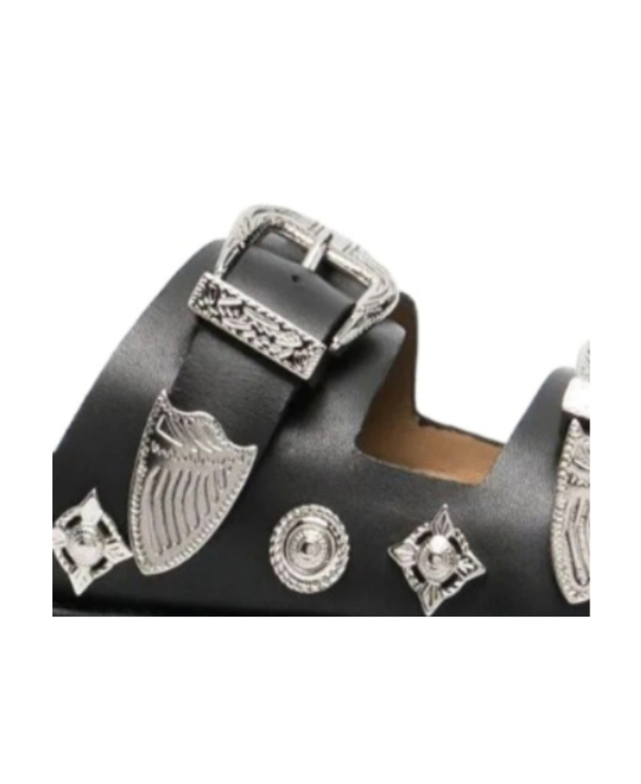 Toga Ssense Exclusive Black Buckle Sandals In Black