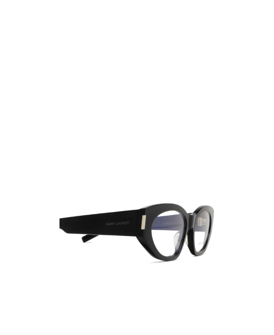 Saint Laurent Polished-effect Cat-eye Glasses In Black