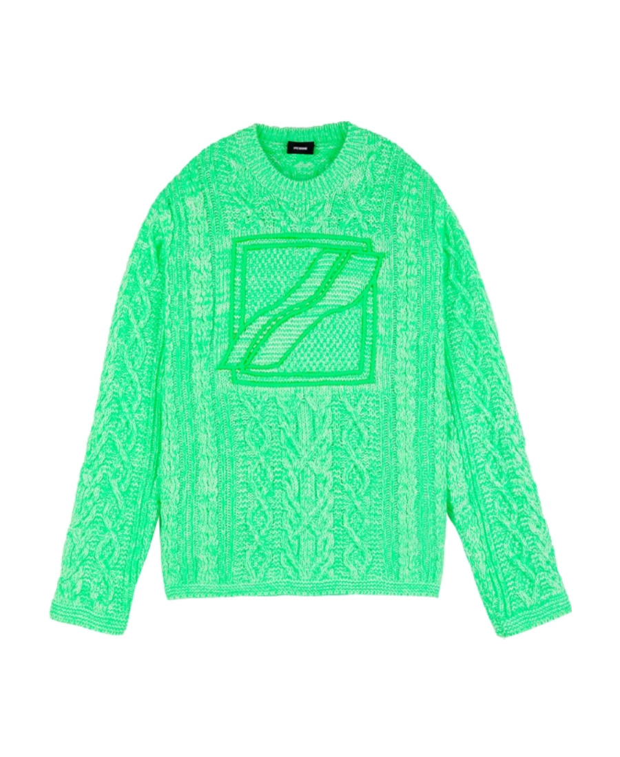 We11 Done Jacquard Sweater In Green