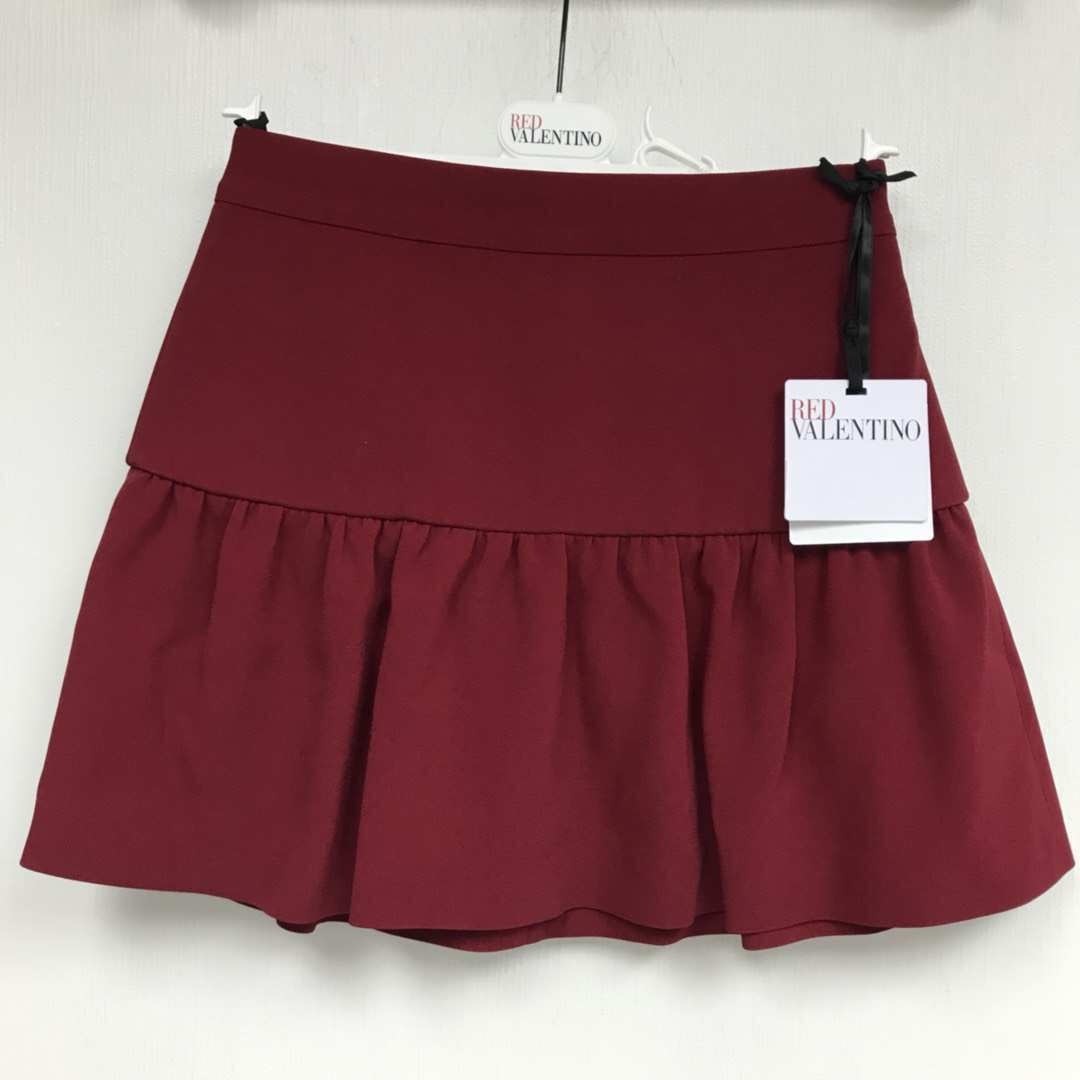 RED VALENTINO MINI SKIRT WITH PLEATED HEM