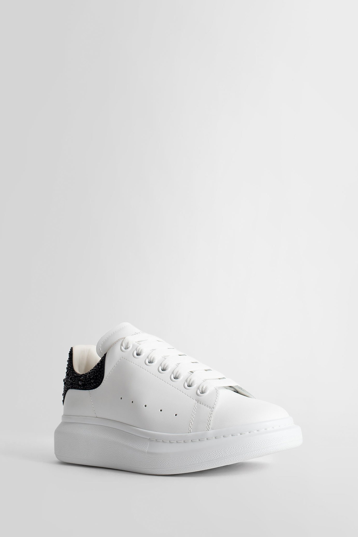Alexander Mcqueen Oversized Crystal-embellished Sneakers In White